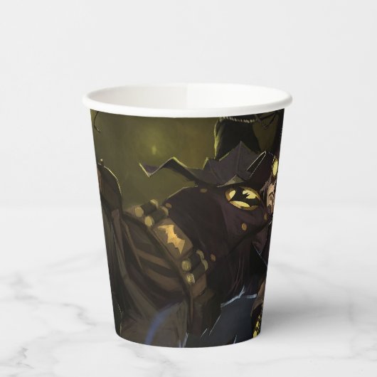 Unendliche Krisenleuchte Batman Illustration Pappbecher (Links)