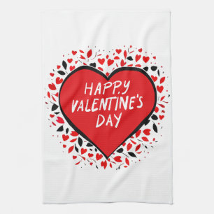 Unendliche Liebe am Valentinstag Geschirrtuch