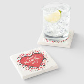 Unendliche Liebe am Valentinstag Steinuntersetzer (Seitenansicht)