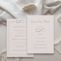 Unendliche Liebe Hellrosa Save Our Date Hochzeit
