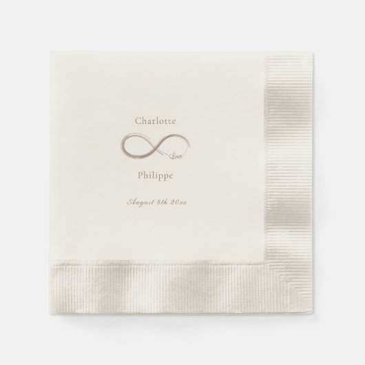 Unendliche Liebe Hochzeit Minimalistisches Elegant Serviette (Vorderseite)