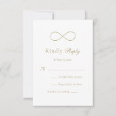 Unendliche Liebe Monogram Elegant White Wedding RSVP Karte (Vorderseite)