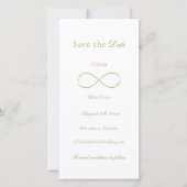 Unendliche Liebe Monogram Elegant White Wedding Save The Date (Vorderseite)
