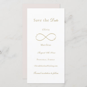 Unendliche Liebe Monogram Elegant White Wedding Save The Date