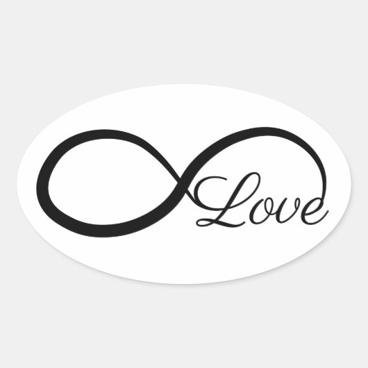 Unendliche Liebe Ovaler Aufkleber (Vorderseite)