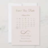 Unendliche Liebe Rosa Kalender Save the Date Hochz Einladung (Vorderseite)