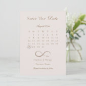 Unendliche Liebe Rosa Kalender Save the Date Hochz Einladung (Stehend Vorderseite)