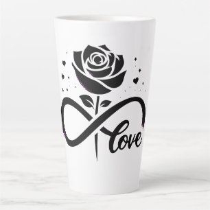 Unendliche Liebe Schwarze Rose - Ewige romantische Milchtasse