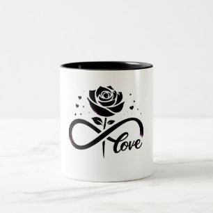 Unendliche Liebe Schwarze Rose - Ewige romantische Zweifarbige Tasse