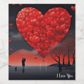 Unendliche Liebe: Weinetikett Valentine (Einzelnes Label)