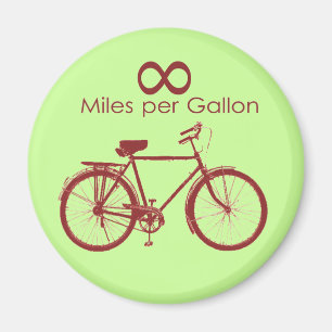 Unendliche Meilen pro Gallone Bike Magnet