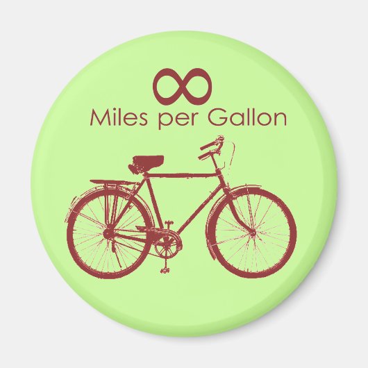 Unendliche Meilen pro Gallone Bike Magnet (Vorne)