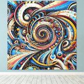 Unendliche Möglichkeiten Abstrakter Traumspirale Leinwanddruck (Insitu (Holzboden))