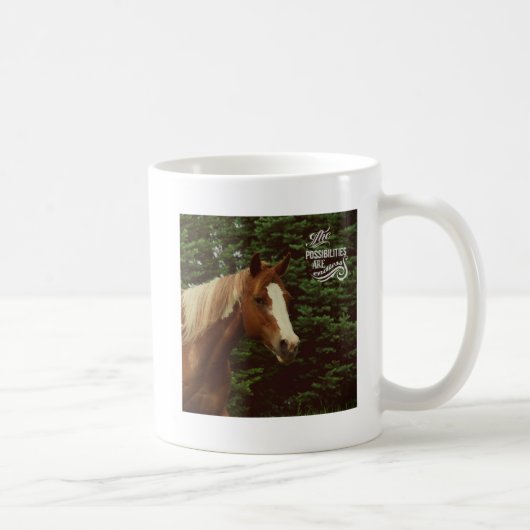 Unendliche Möglichkeiten Paint Horse Mare Kaffeetasse (Rechts)