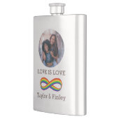 Unendliche Rainbow-Liebe Symbol Benutzerdefinierte Flachmann (Links)