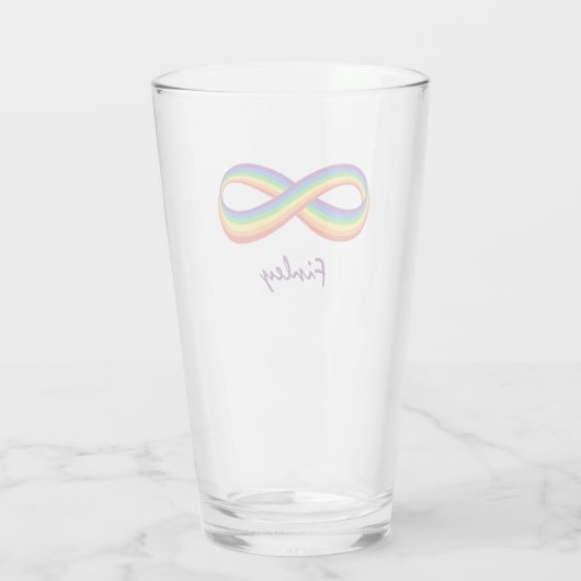 Unendliche Rainbow-Liebe Symbol Benutzerdefinierte Glas (Rückseite)