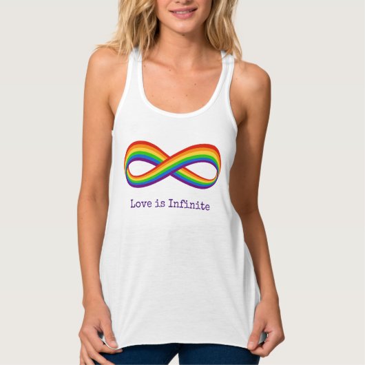 Unendliche Rainbow-Liebe Symbol Benutzerdefinierte Tank Top (Vorderseite)