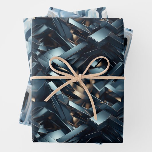 Unendliche Reflektionen: 3D Mirror World Design Geschenkpapier Set (Beispiel)