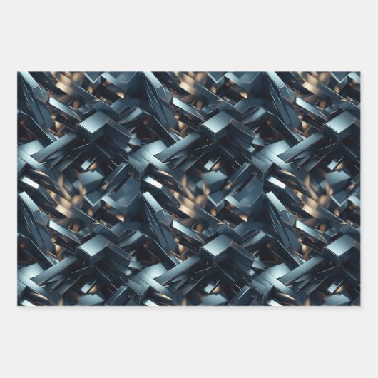 Unendliche Reflektionen: 3D Mirror World Design Geschenkpapier Set (Vorderseite)