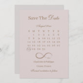 Unendliche, rosa Kalenders Save the Date Hochzeit Einladung (Vorne/Hinten)