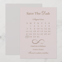Unendliche, rosa Kalenders Save the Date Hochzeit