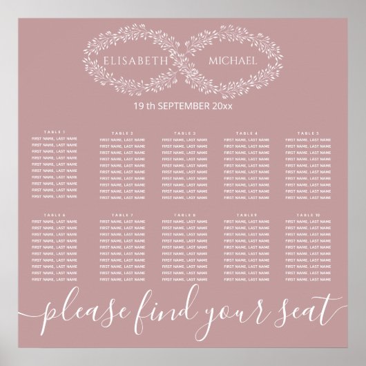 Unendliche staubige Rose botanisch romantisch eleg Poster (Vorne)