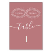 Unendliche staubige Rose botanisch romantisch eleg Tischnummer (Vorderseite)