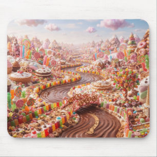 Unendliche Süßigkeitenwelt Desserts und Zuckerrohe Mousepad