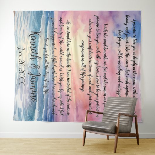 Unendliche Vows am Meer vor dem Hintergrund der Ho Wandteppich (Beispiel (Horizontal))