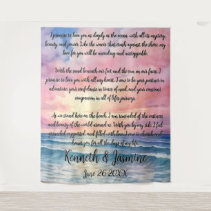 Unendliche Vows am Meer vor dem Hintergrund der Ho Wandteppich