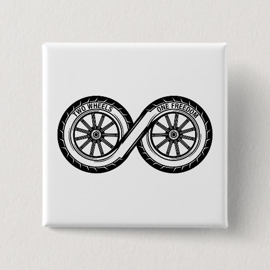 Unendliche Zwei-Rad-Freiheit Button (Vorderseite)