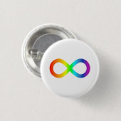 Unendlicher Autismus Rainbow Button (Vorne & Hinten)