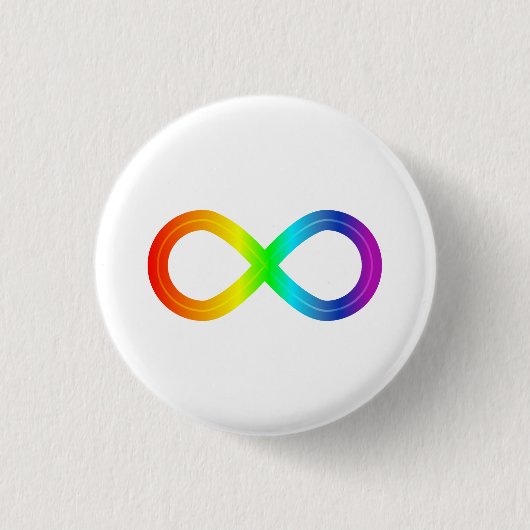 Unendlicher Autismus Rainbow Button (Vorderseite)