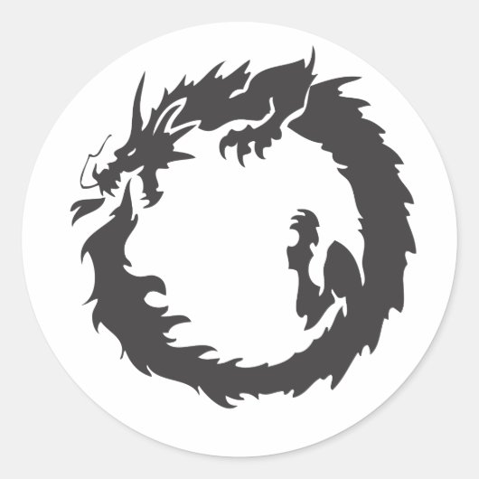 Unendlicher Drache Runder Aufkleber (Vorderseite)