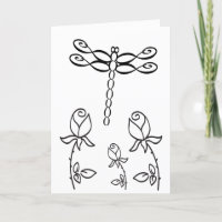 Unendlicher Dragonfly mit Rose "Happy Birthday"