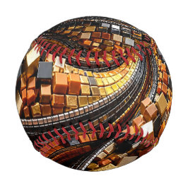 Unendlicher Mosaikwirbel aus goldenen Würfeln Baseball