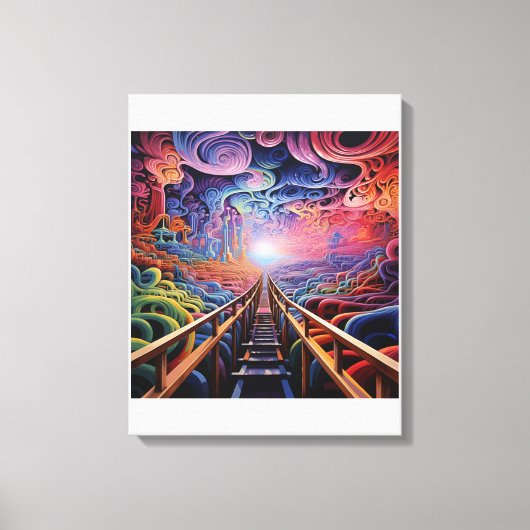Unendlicher psychedelischer Korridor Leinwanddruck (Vorderseite)