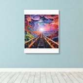 Unendlicher psychedelischer Korridor Leinwanddruck (Insitu (Holzboden))