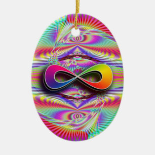 Unendlicher Regenbogen (Worte hinzufügen) Keramik Ornament