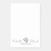 Unendlicher Ring mit einem Notizblock mit Herz und (Vorderseite)