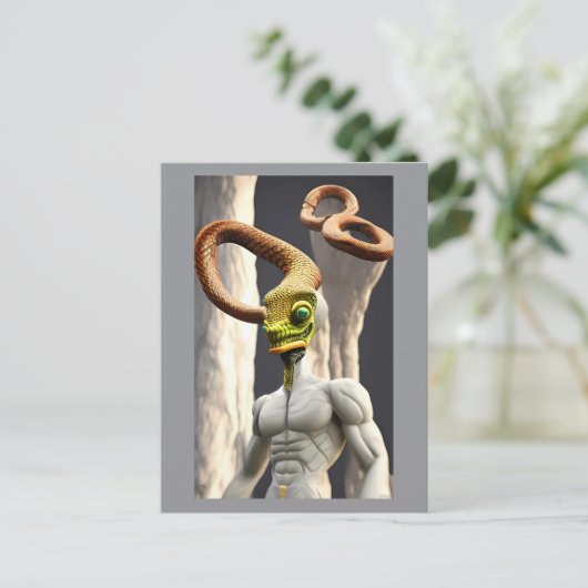 Unendlicher Schlangen Gott Postkarte (Stehend Vorderseite)
