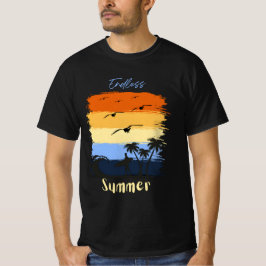 unendlicher Sommer: Vintager Sonnenuntergang beim T-Shirt