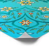 Unendlicher Splendor, Mehndi Green Floral Art Poster (Ecke)