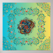 Unendlicher Splendor, Mehndi Green Floral Art Poster (Vorne)