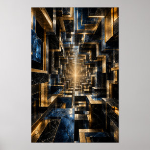 Unendlicher Würfeltunnel Poster