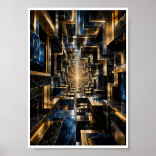 Unendlicher Würfeltunnel Poster