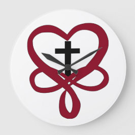Unendliches Christliches Kreuz Große Wanduhr