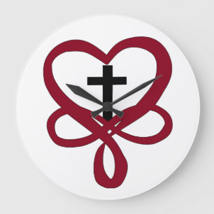 Unendliches Christliches Kreuz Große Wanduhr