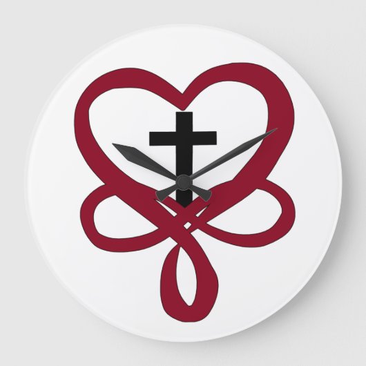 Unendliches Christliches Kreuz Große Wanduhr (Vorderseite)