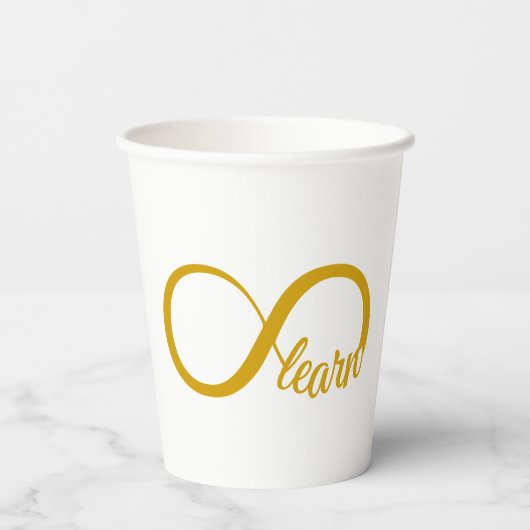 Unendliches Lernen Pappbecher (Rückseite)